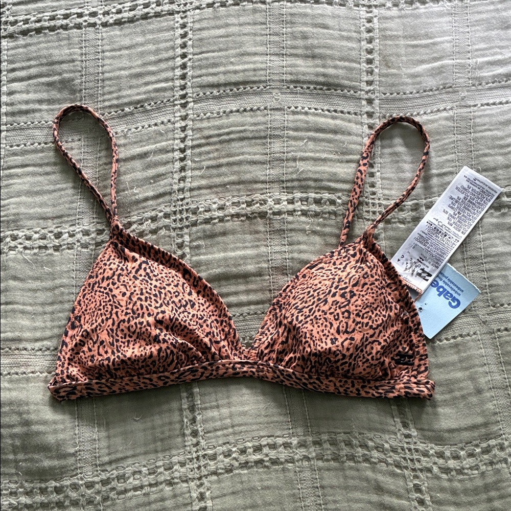 Cacique Rust & Black Leopard Triangle Bikini top